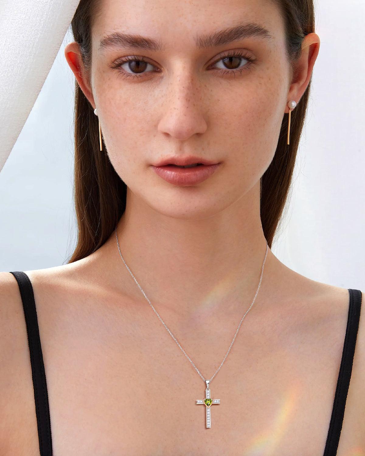 birthstone cross necklace 