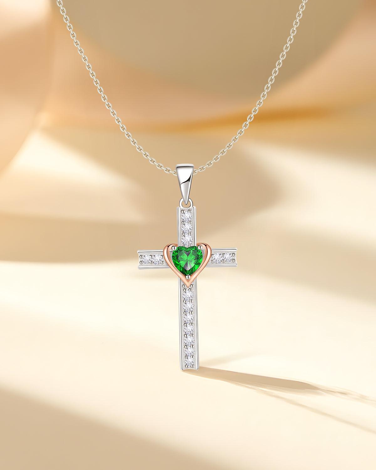 birthstone cross necklacey