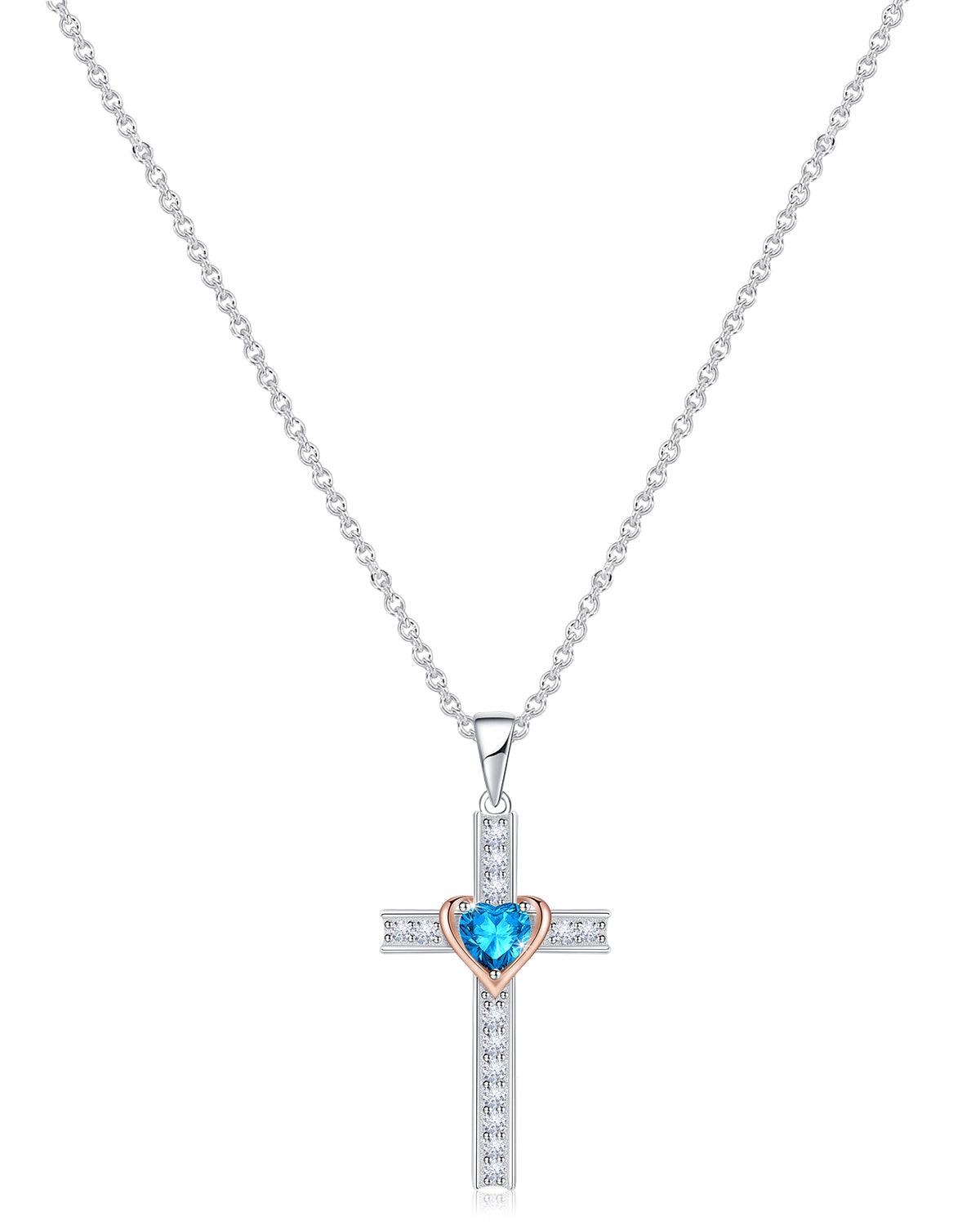 birthstone cross necklace