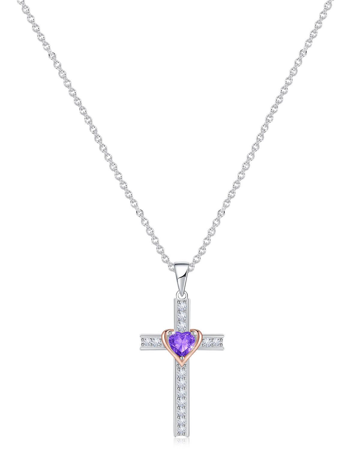 birthstone cross necklace