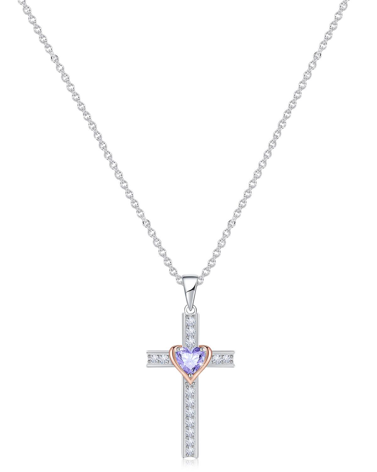 birthstone cross necklace 
