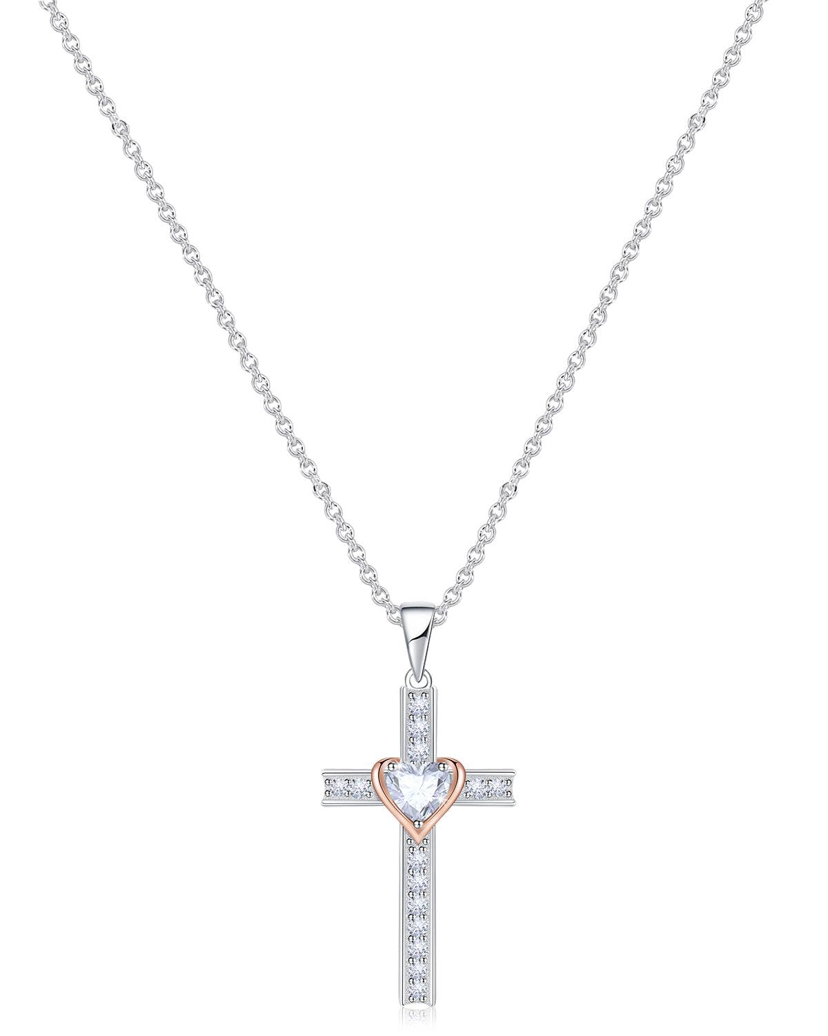 birthstone cross necklace