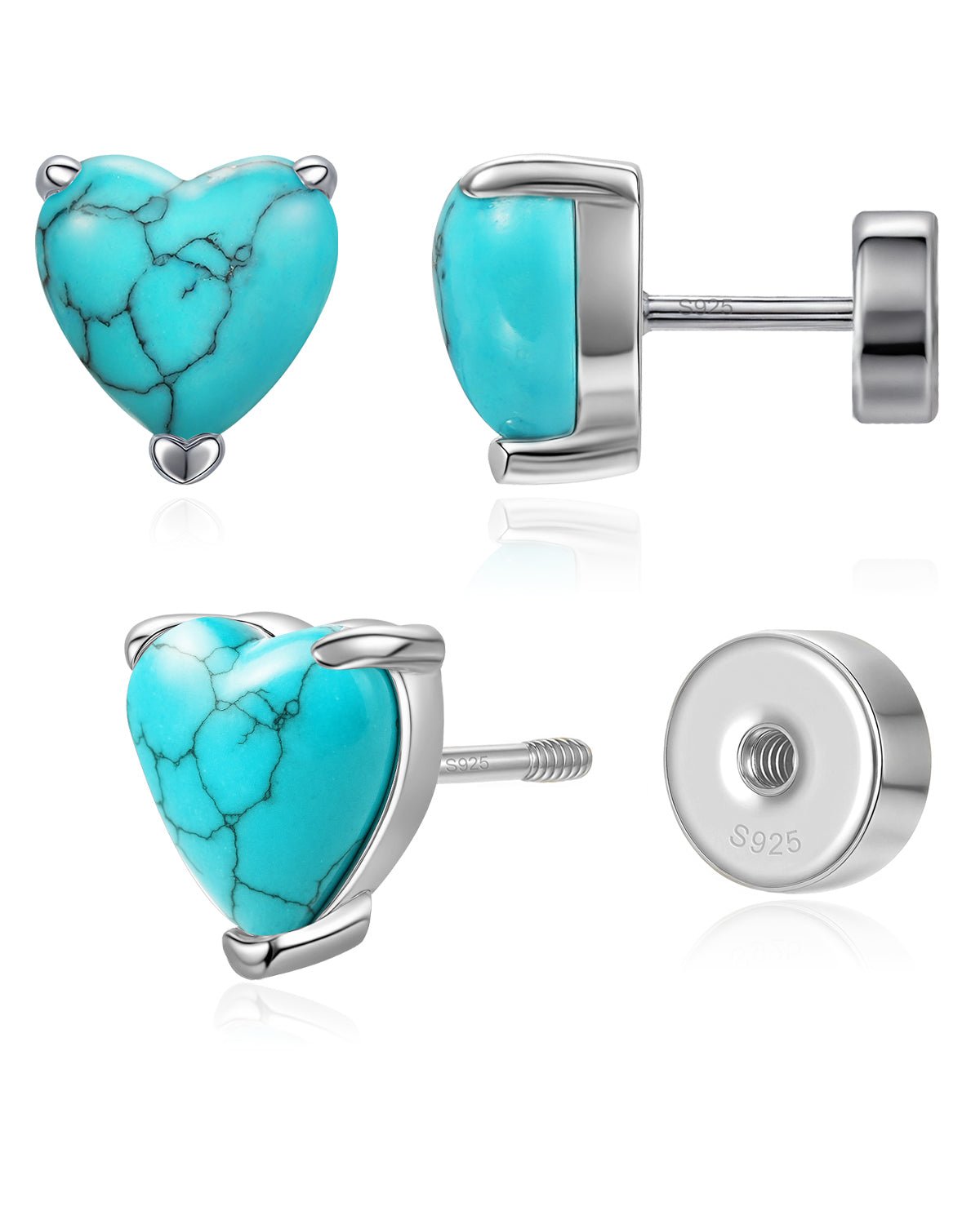 turquoise screw back earrings