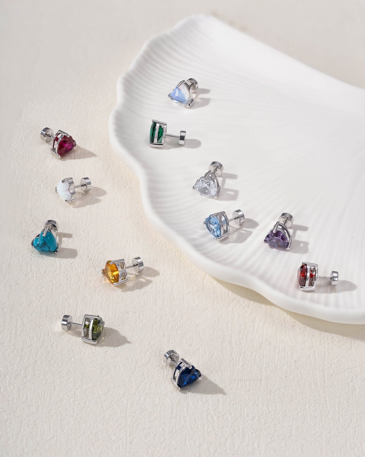 Flat back birthstone earrings