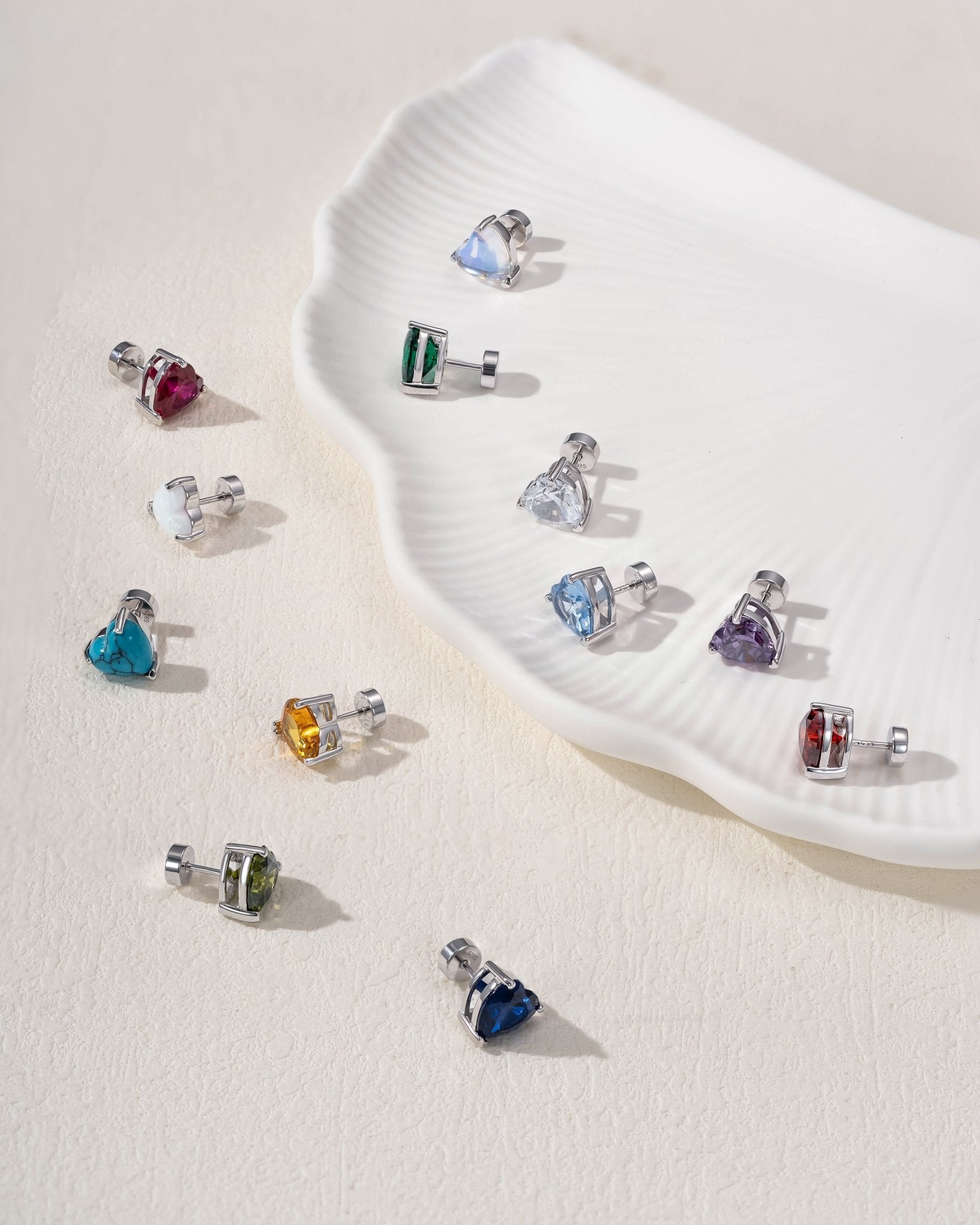 Flat back birthstone earrings