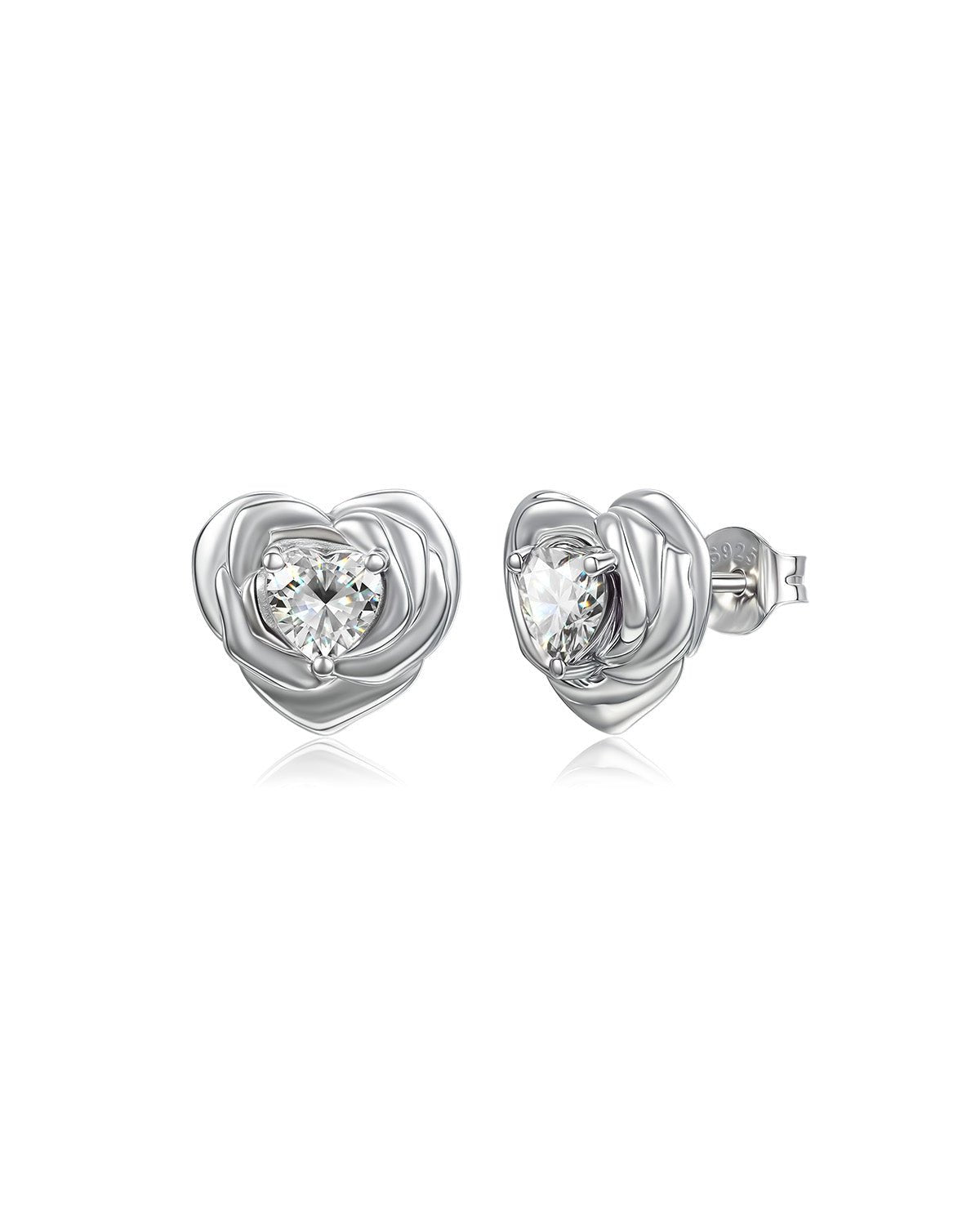 heart stud earrings