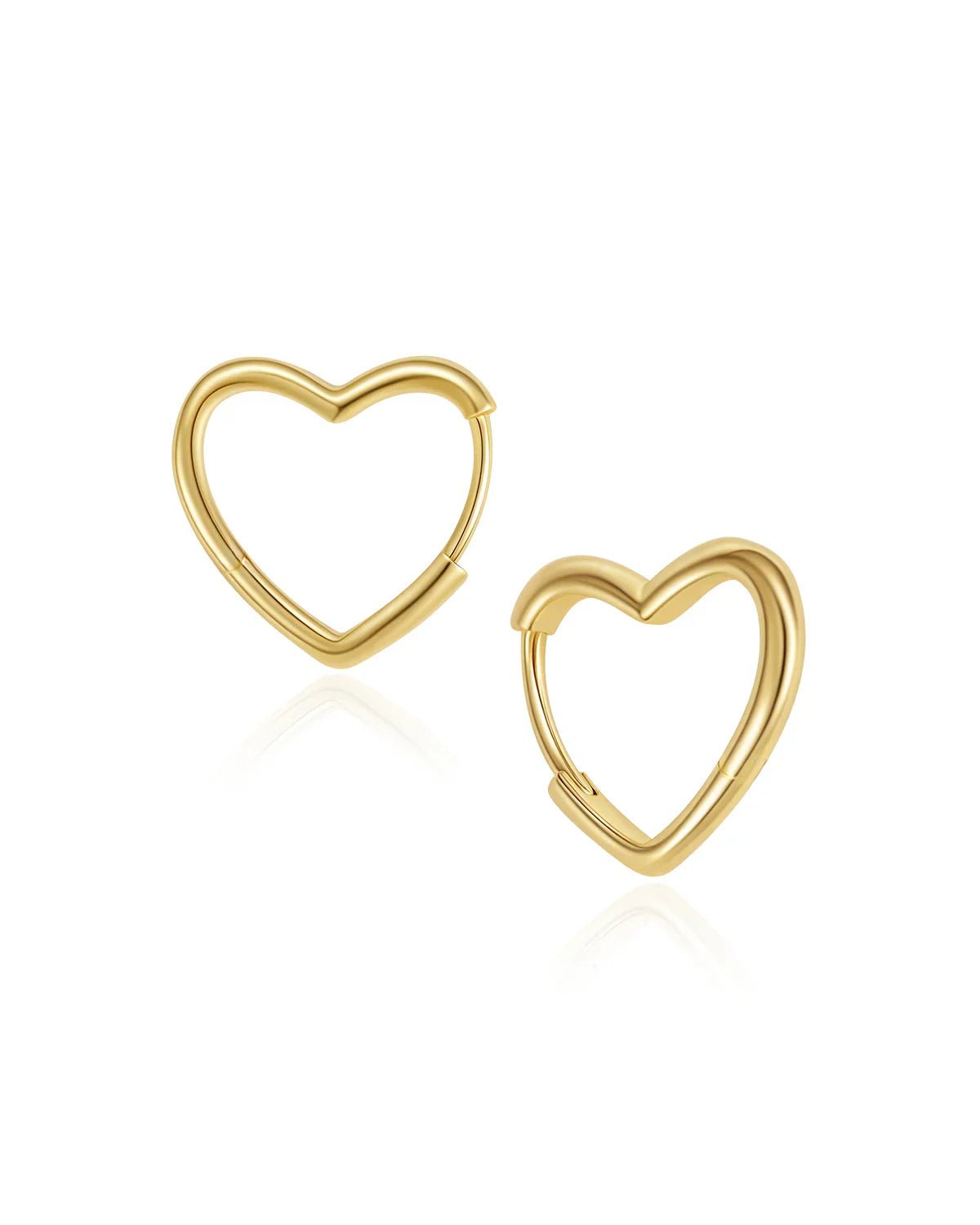 gold heart hoop earrings