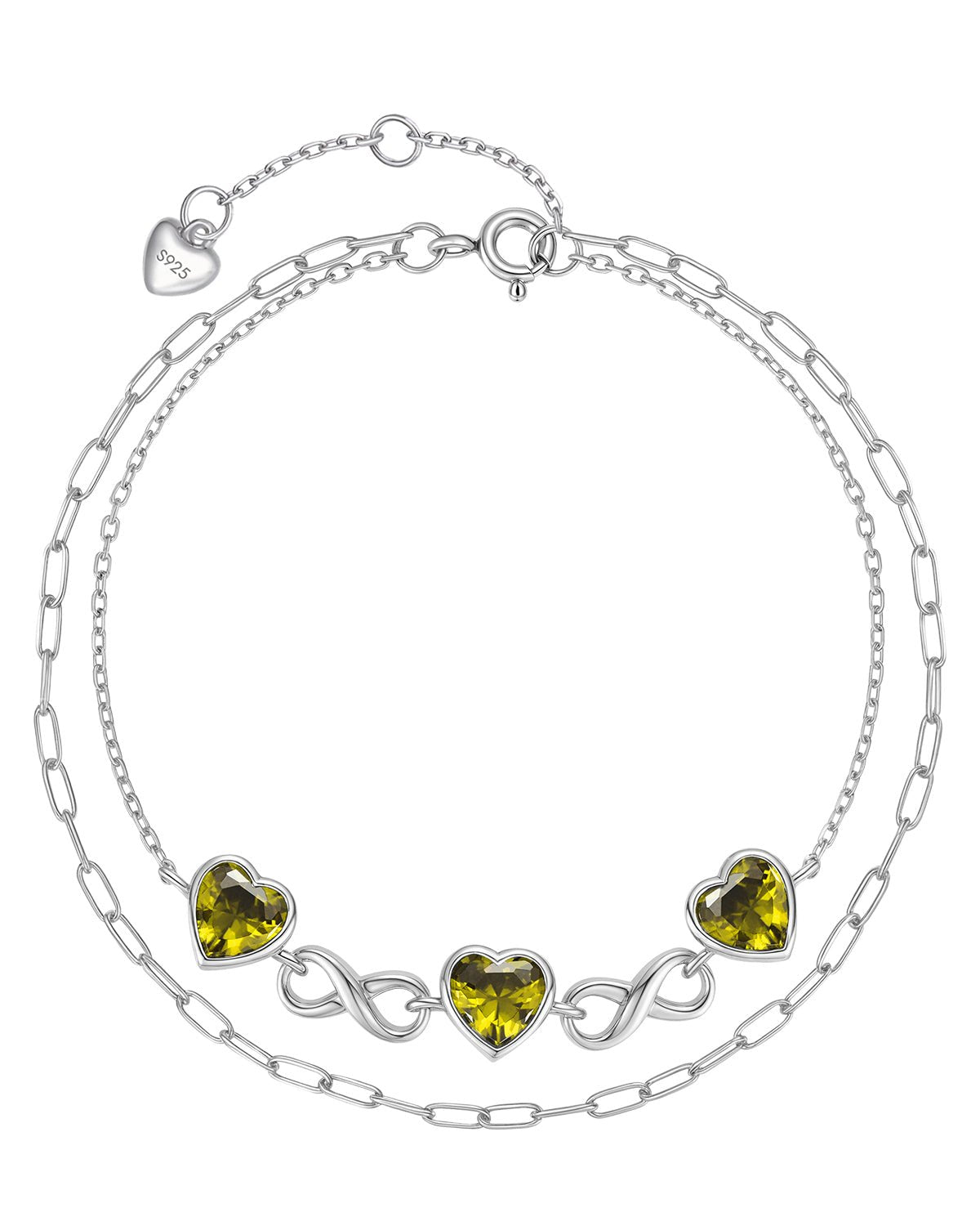 silver bracelets with birthstone