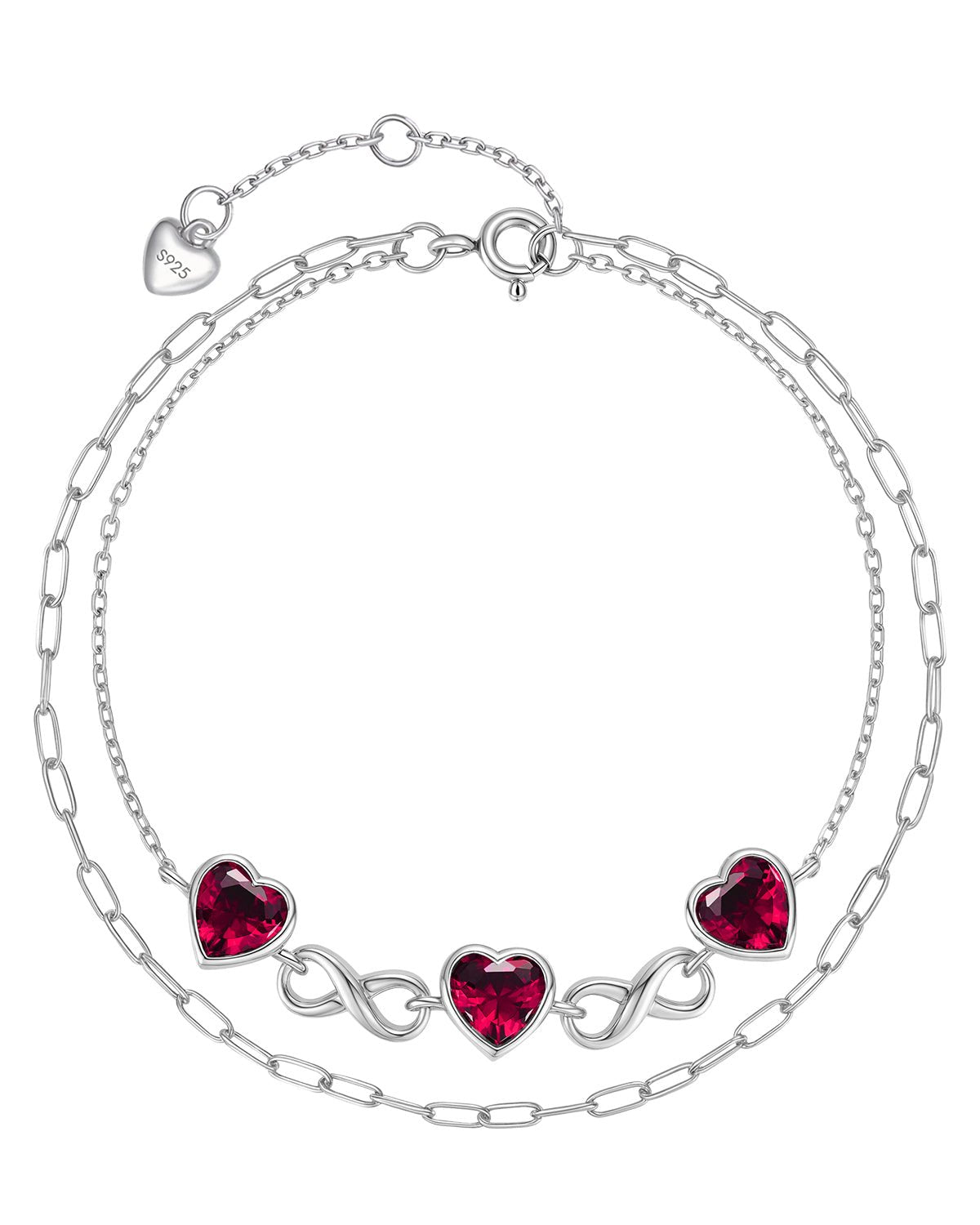 silver bracelets with birthstone