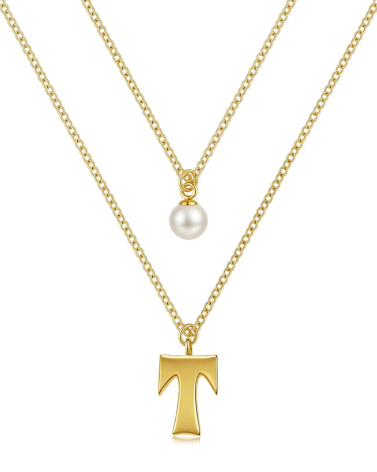 14k gold initial necklace