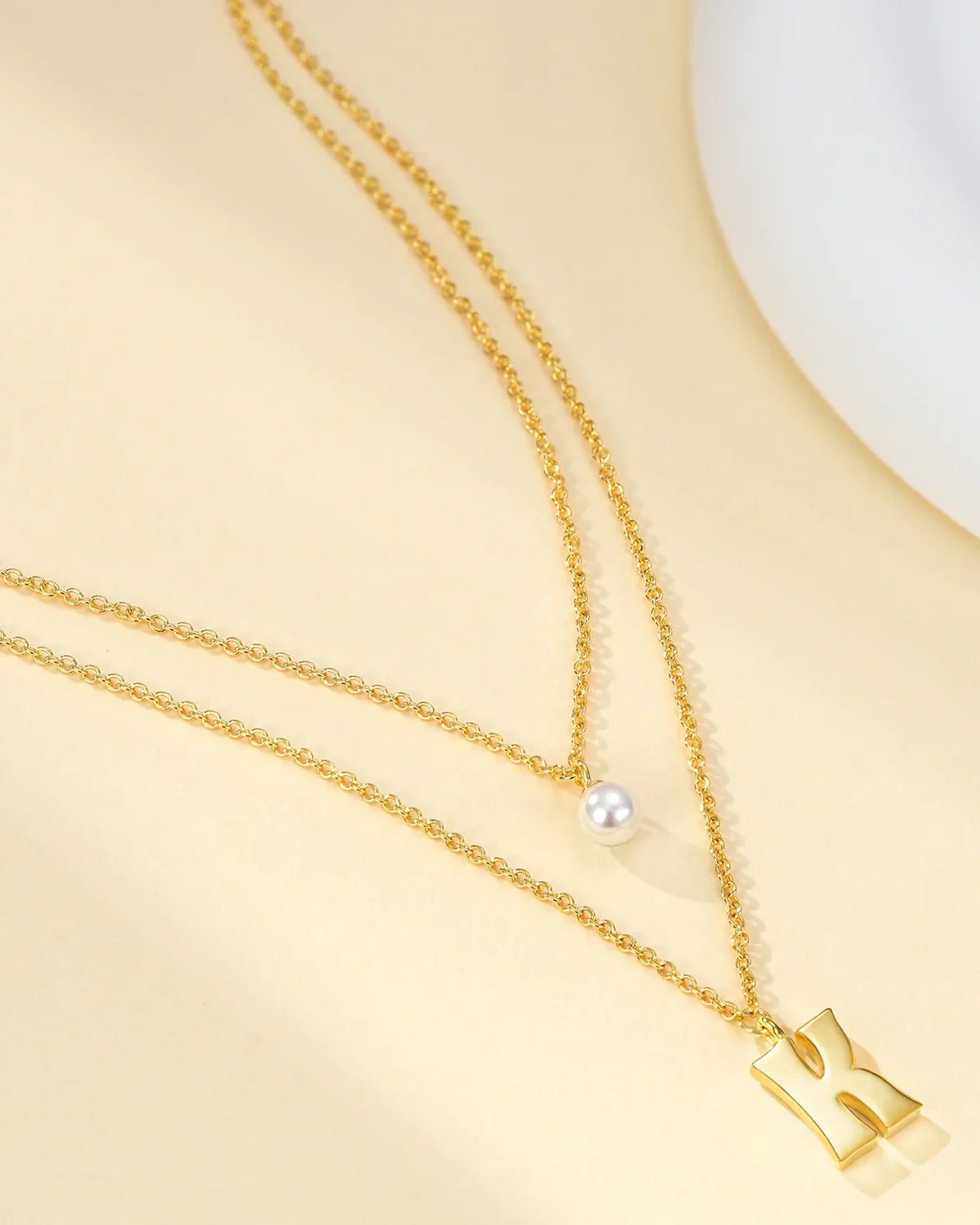 14k gold initial necklace