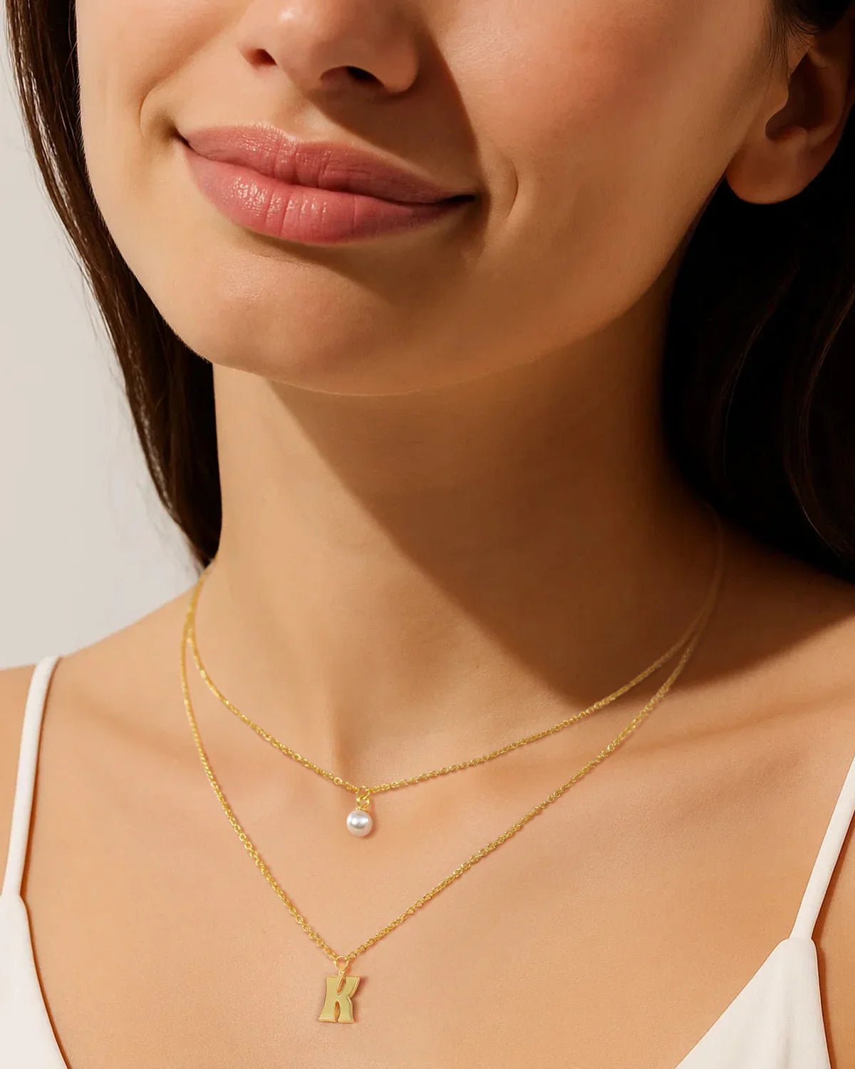 gold initial necklace​