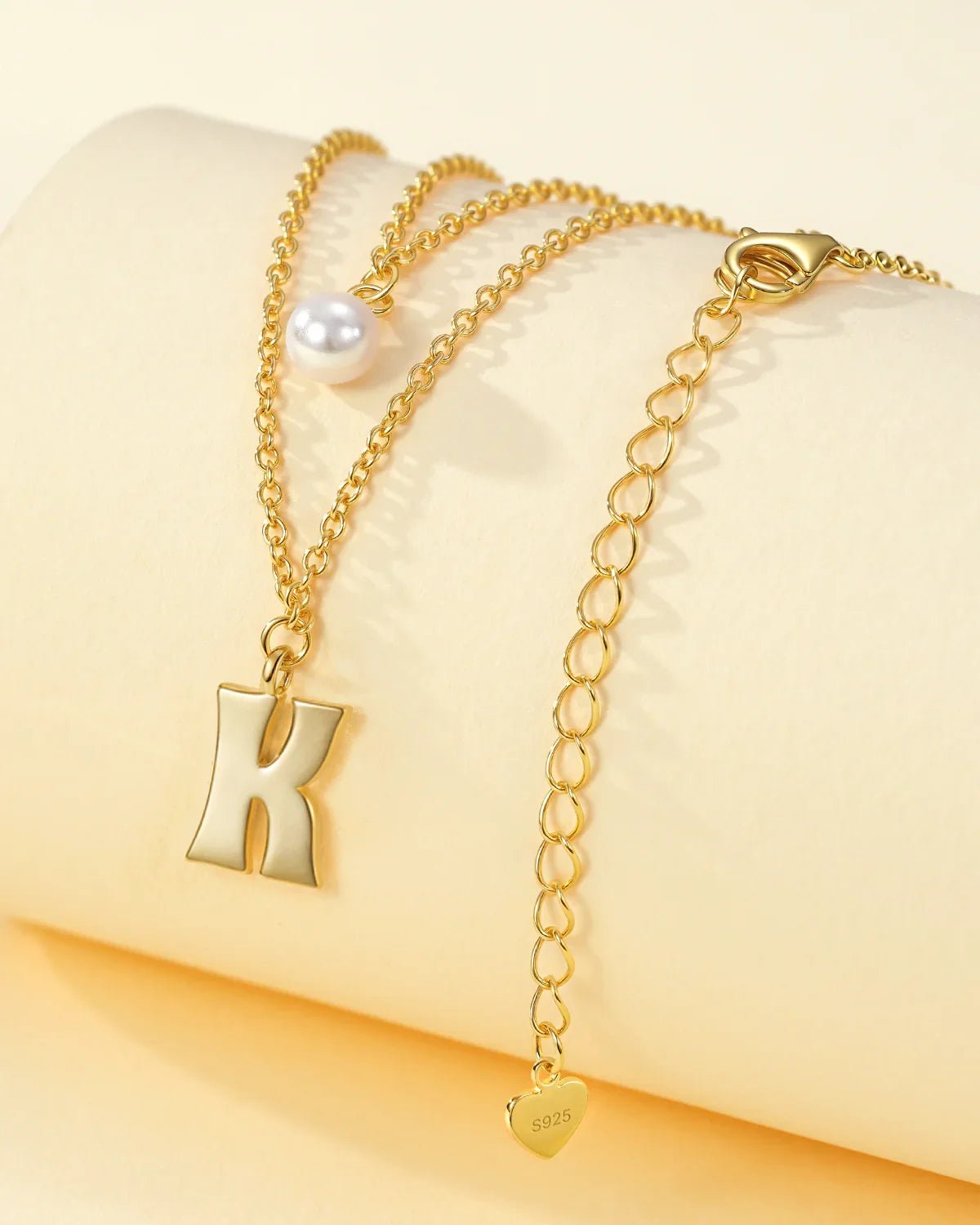 14k gold initial necklace