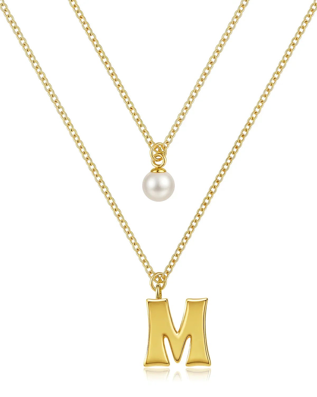 14k gold initial necklace