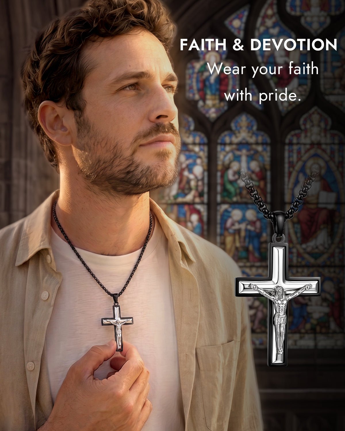 cross necklace men