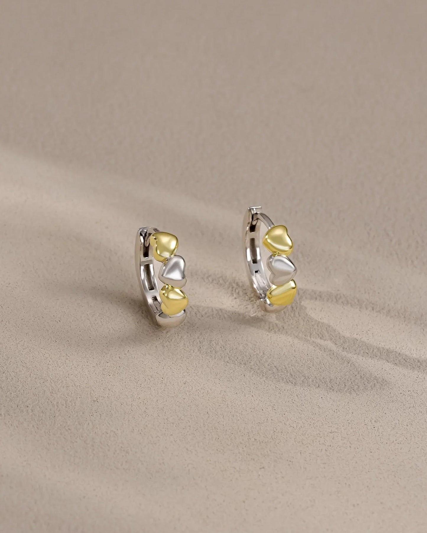 Mixed Metal Small Hoop Earrings - Molenia Jewelry