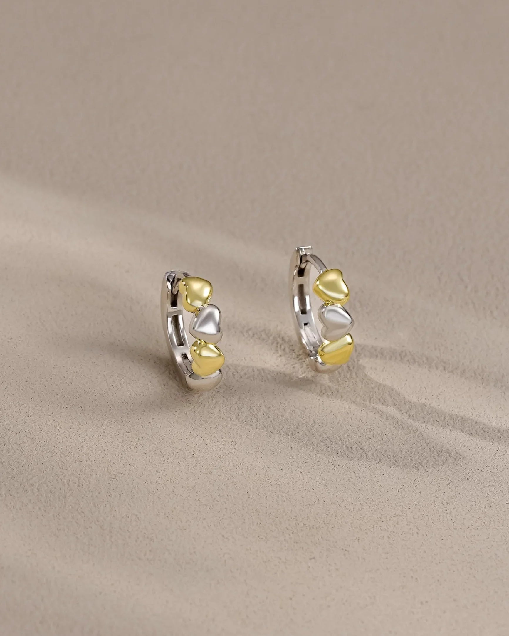 Mixed Metal Small Hoop Earrings - Molenia Jewelry