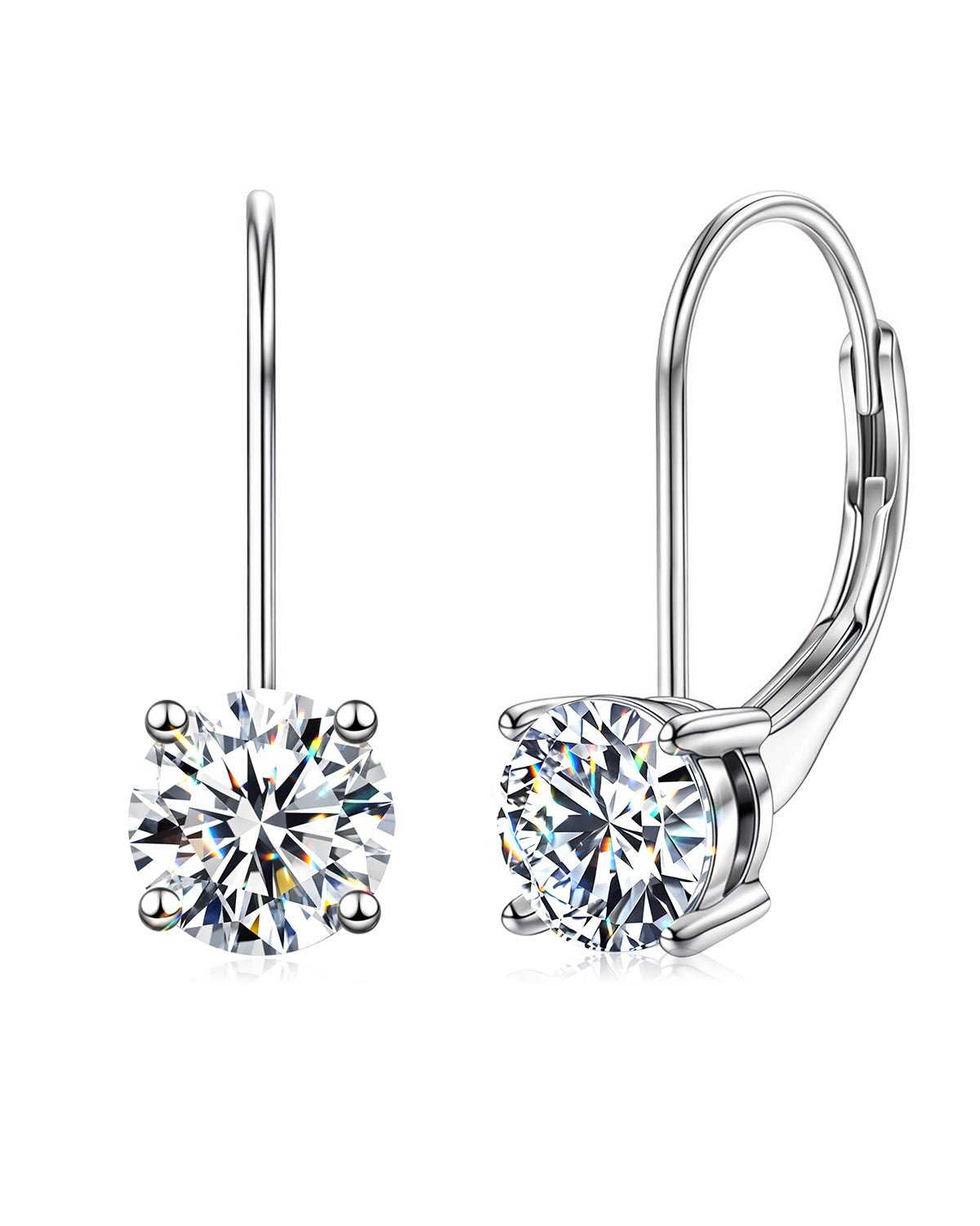 moissanite lever back earrings  