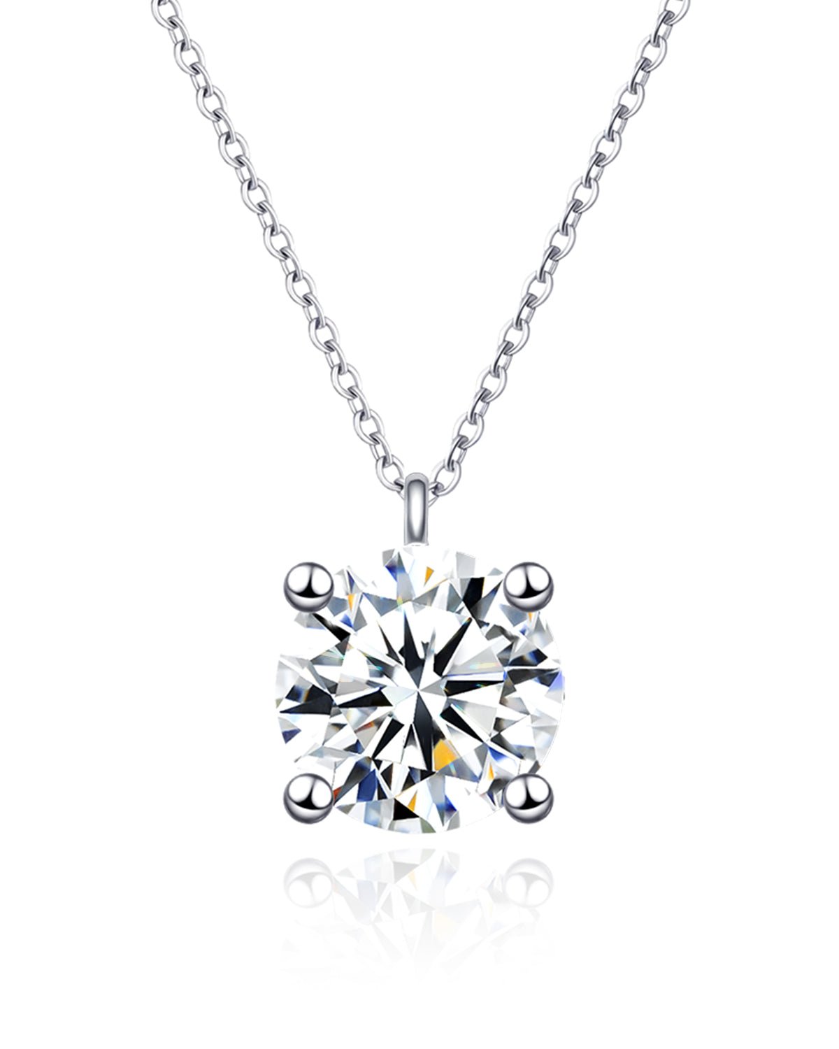 moissanite pendant necklace sterling silver