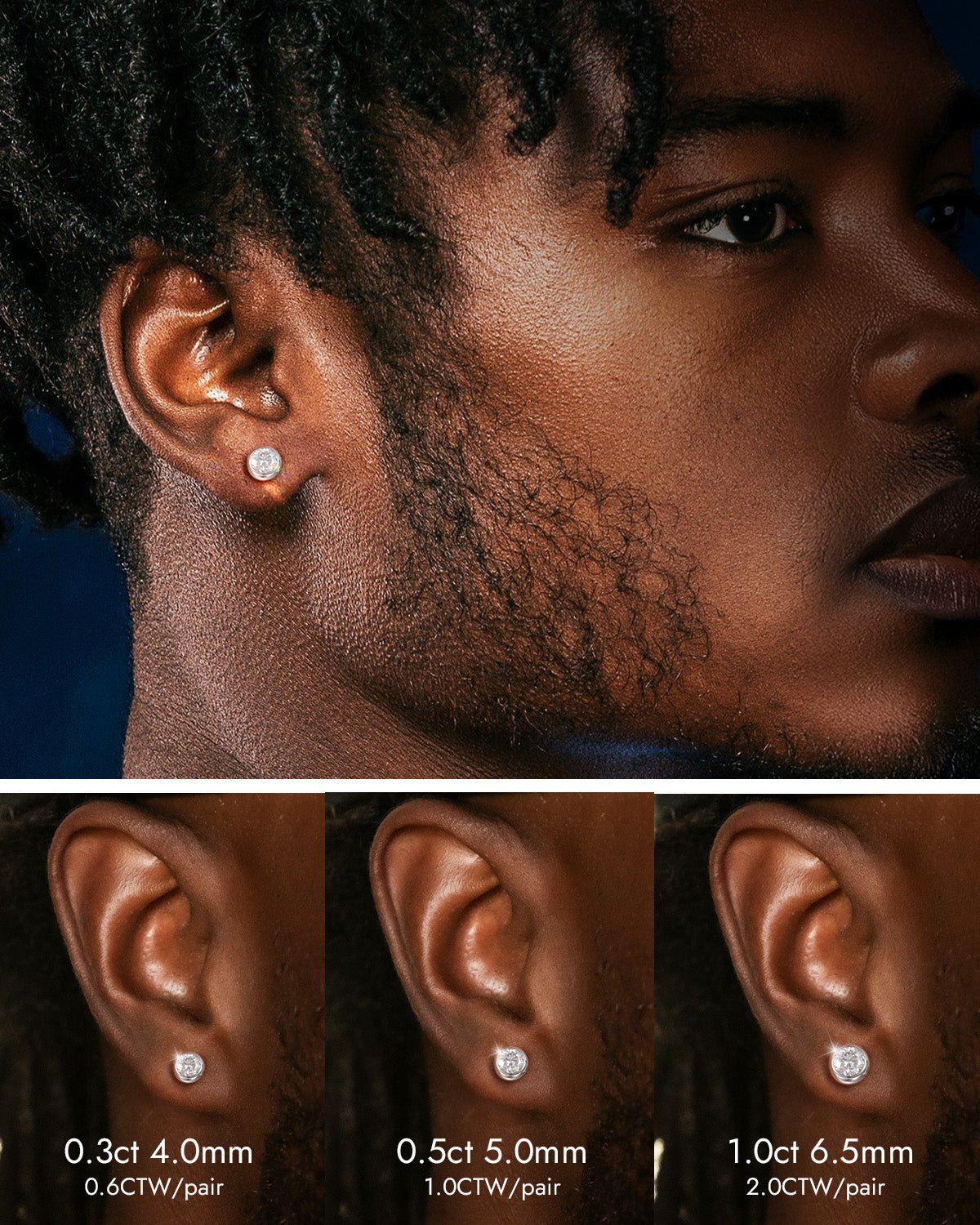 mens diamond earrings
