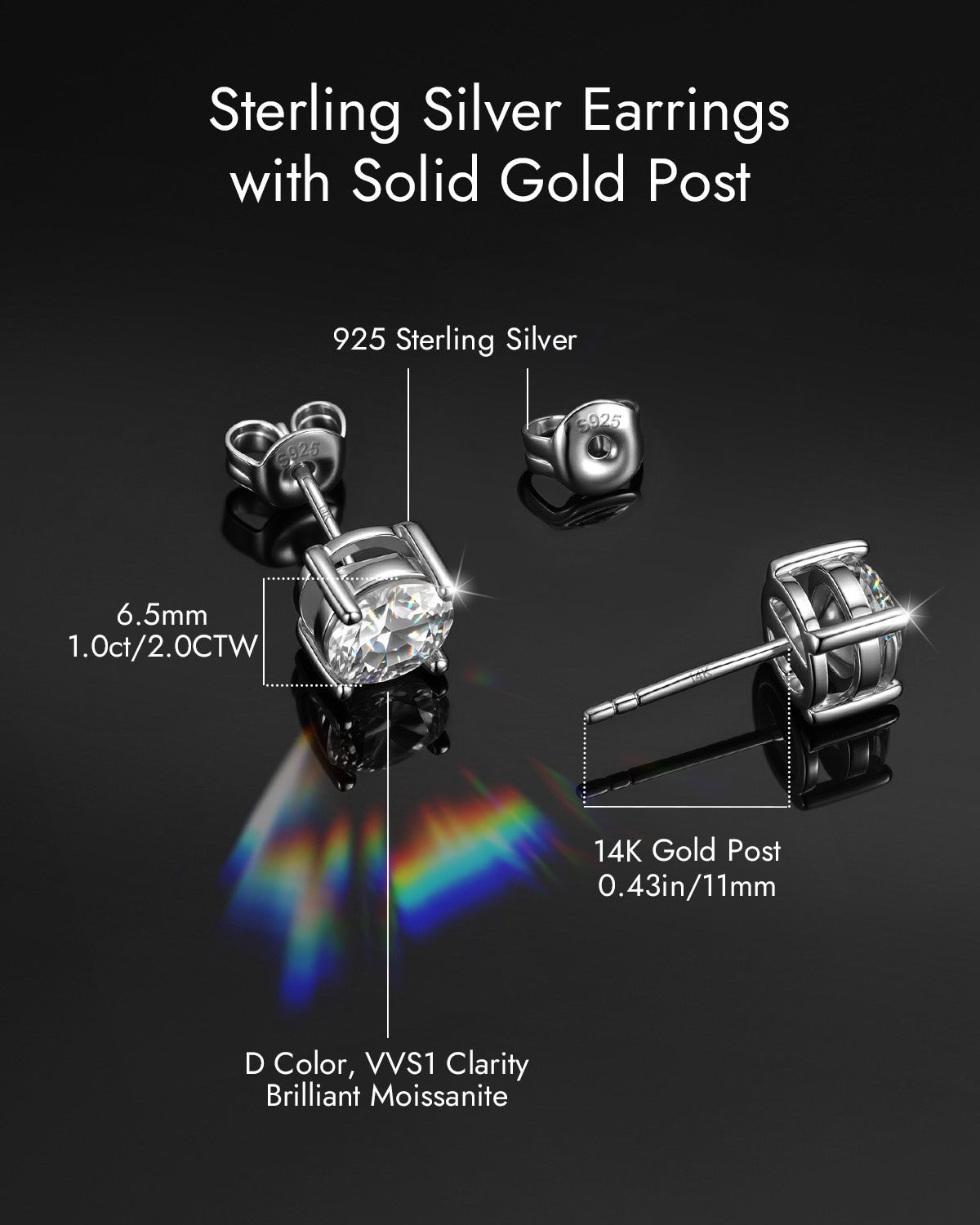 moissanite earrings studs​