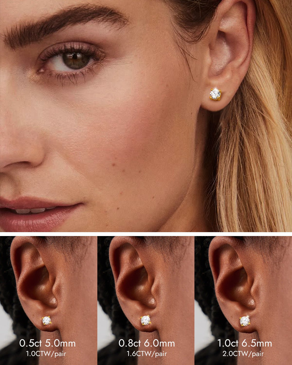 diamond alternative earrings