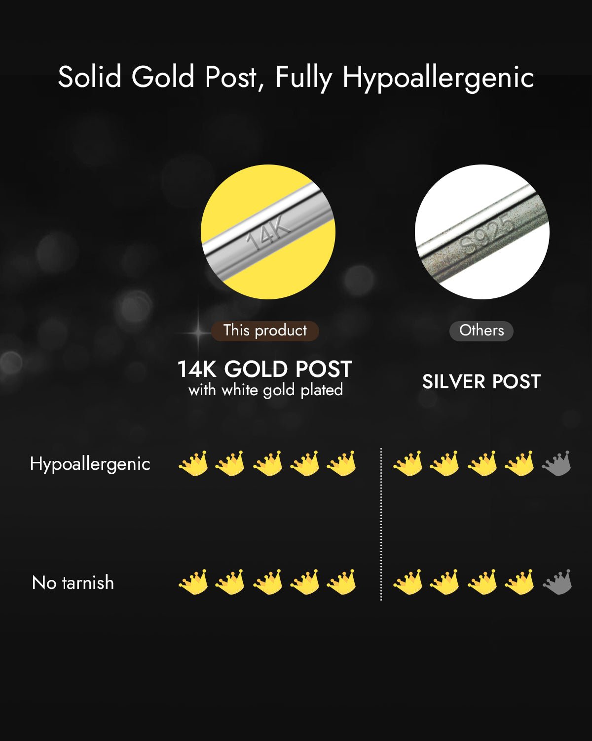 14k gold post moissanite earrings