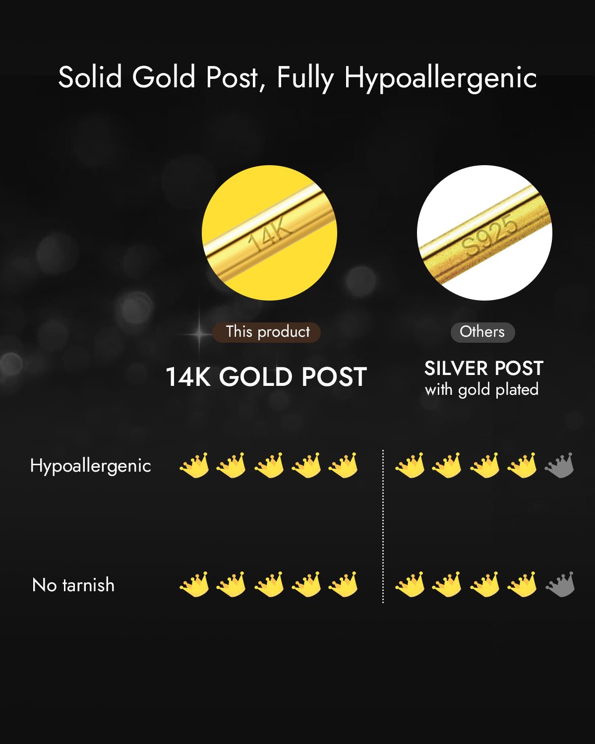 14k gold post earrings