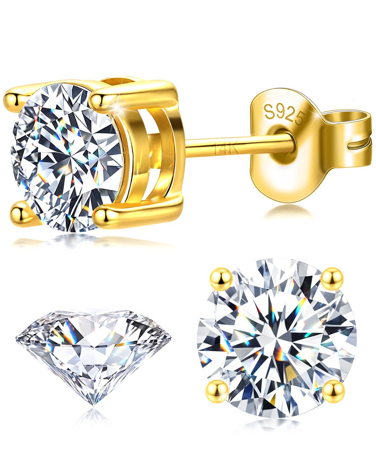 diamond alternative stud earrings