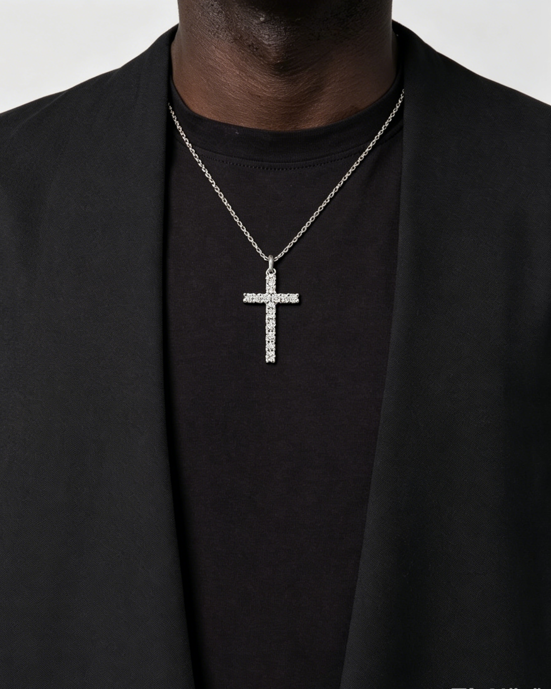 moissanite cross necklace for men