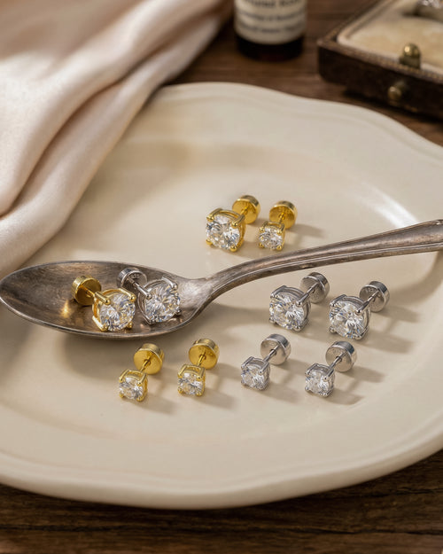 moissanite flat back earrings