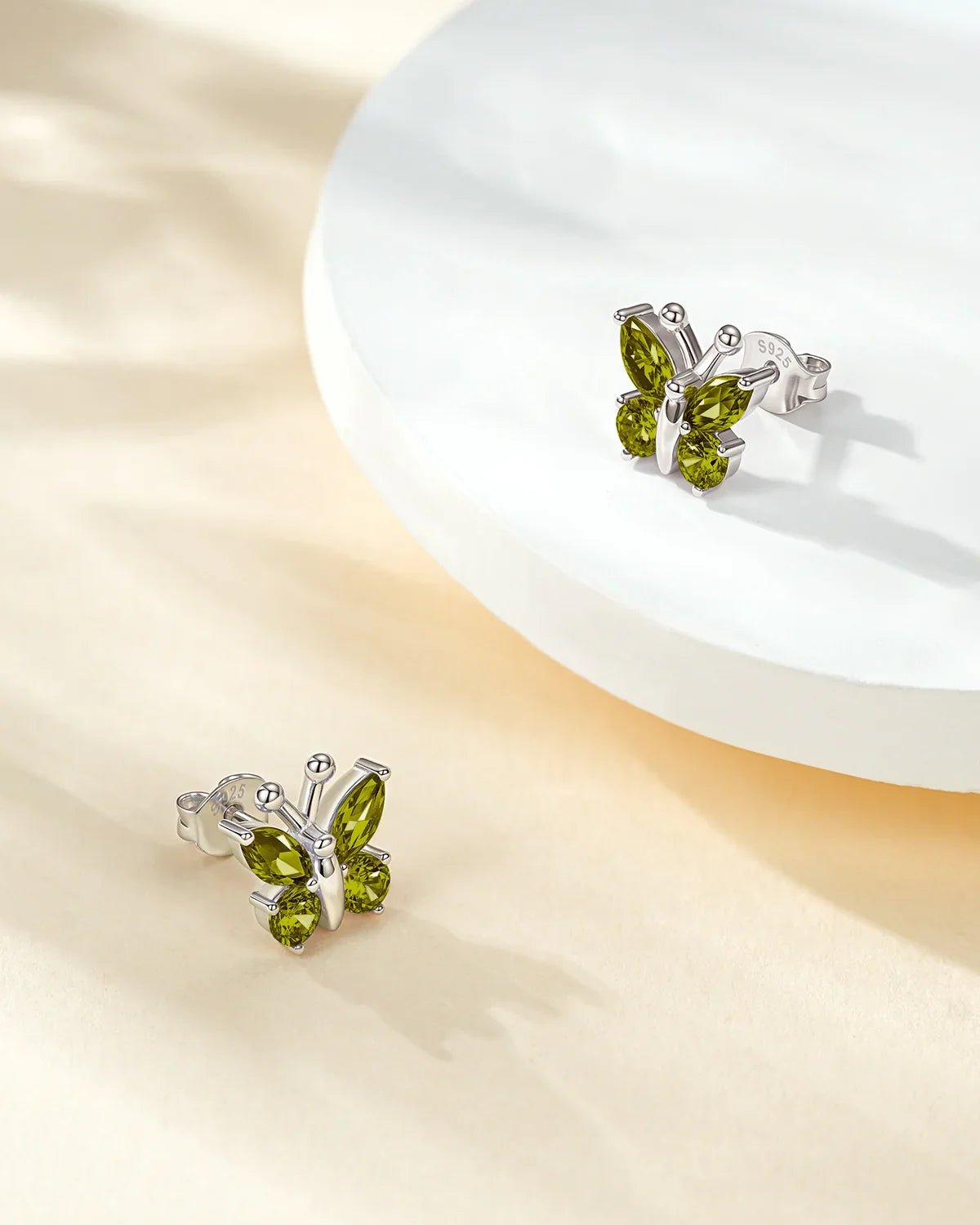 Molenia August Birthstone Butterfly Stud Earrings - Molenia Jewelry