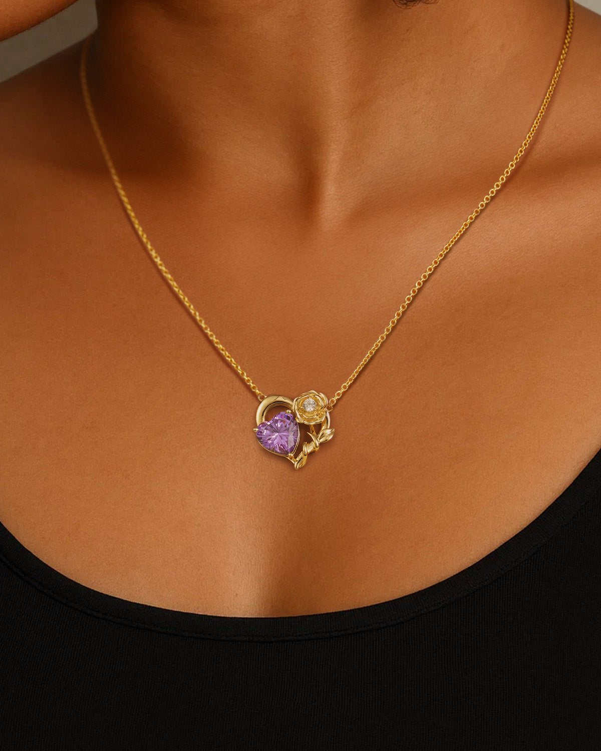 gold necklace with birthstone
