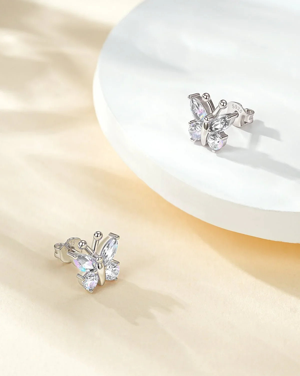 Molenia Birthstone Butterfly Stud Earrings - Molenia Jewelry