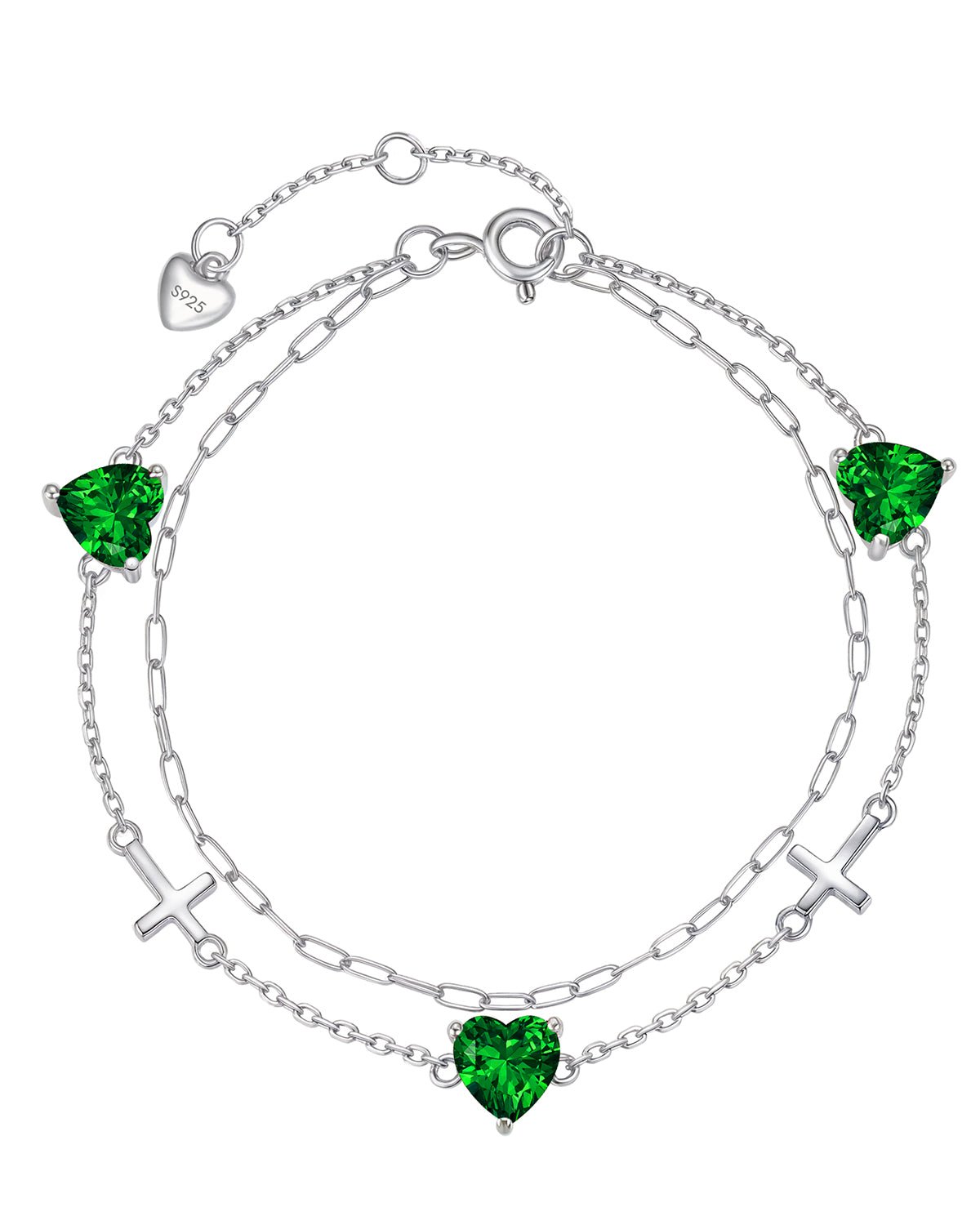 sterling silver bracelet with birthstone