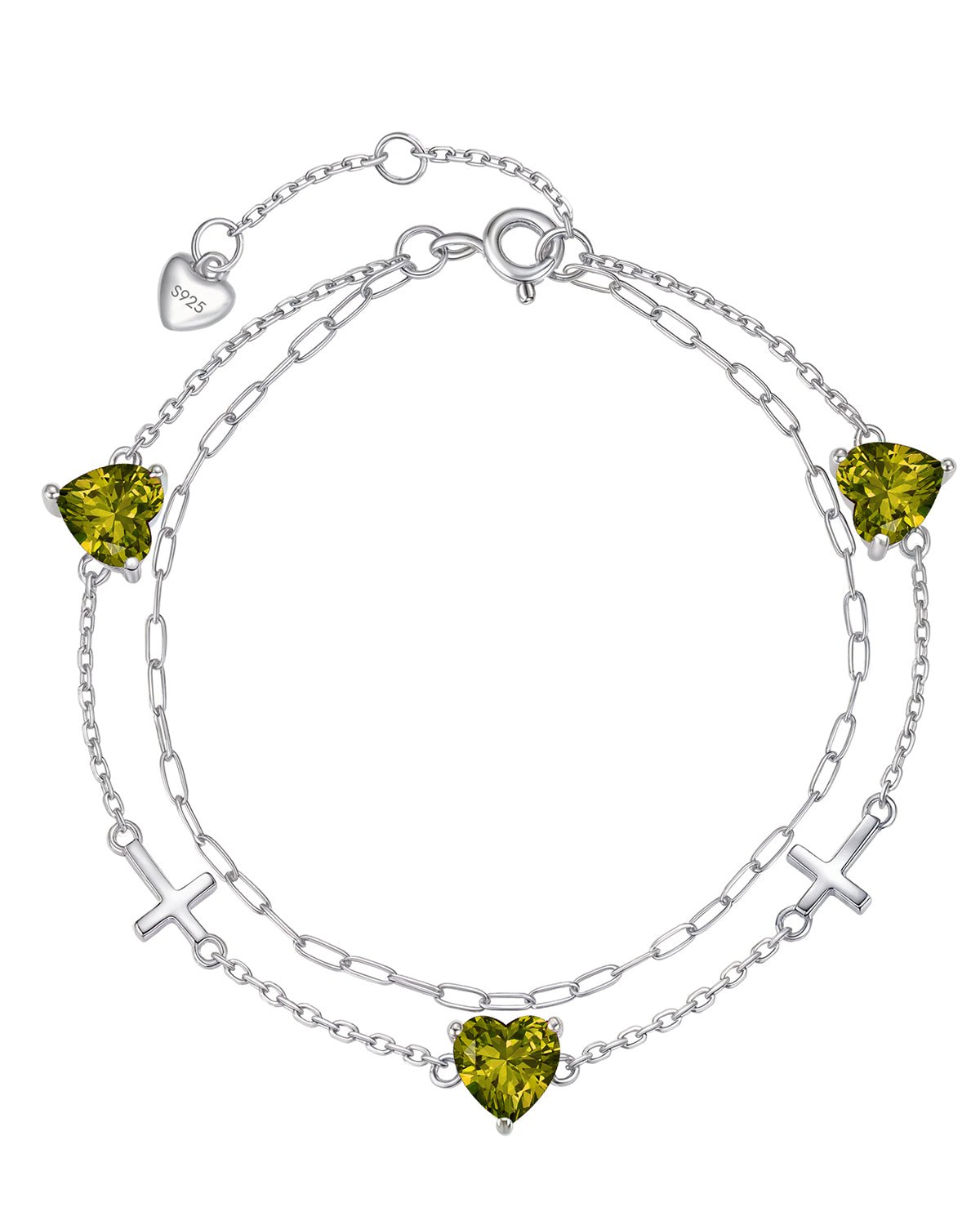 white gold bracelet with birthstone