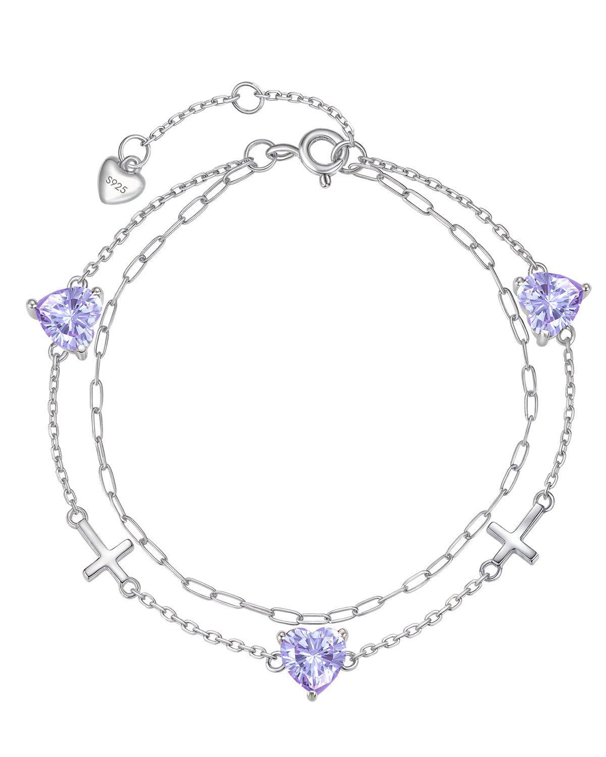 sterling silver bracelet with birthstone