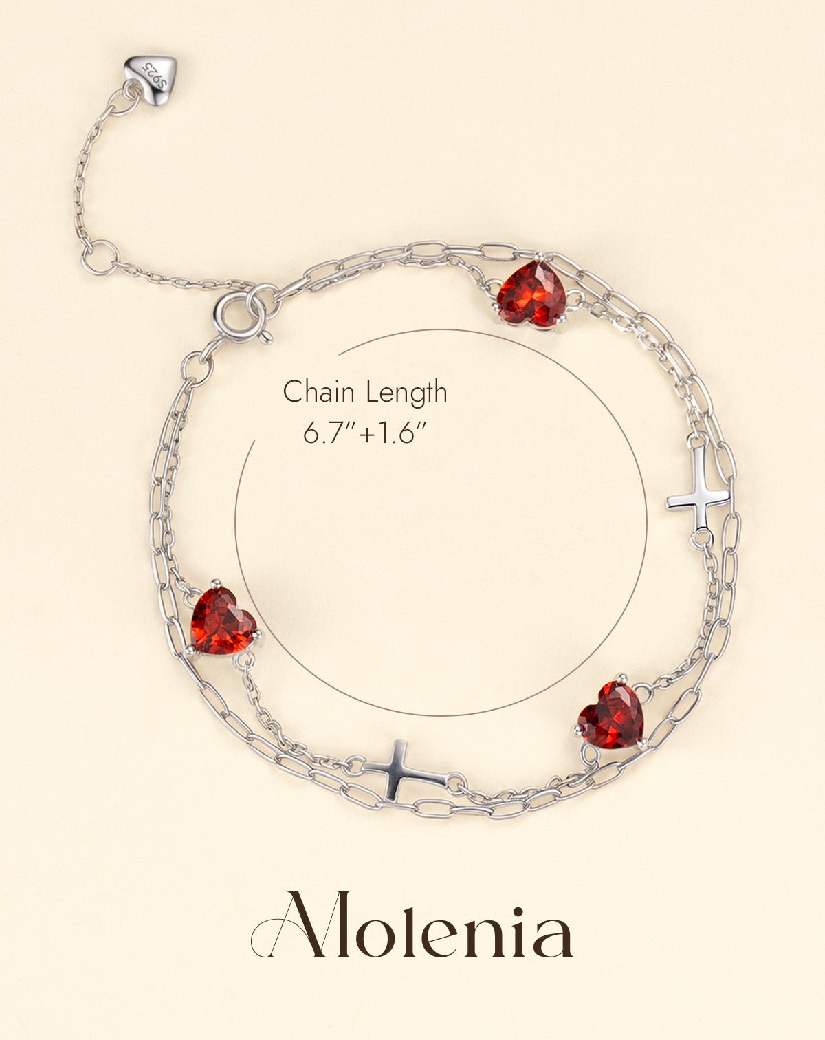 silver bracelet with birthstone