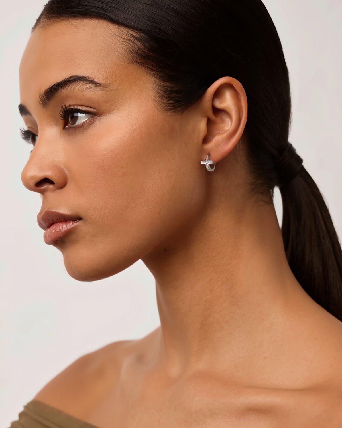 diamond cross earrings