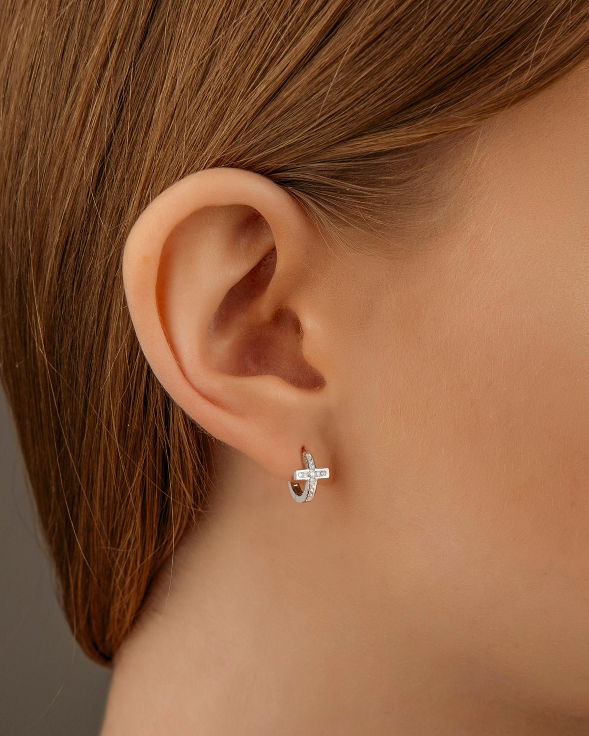 diamond cross earrings