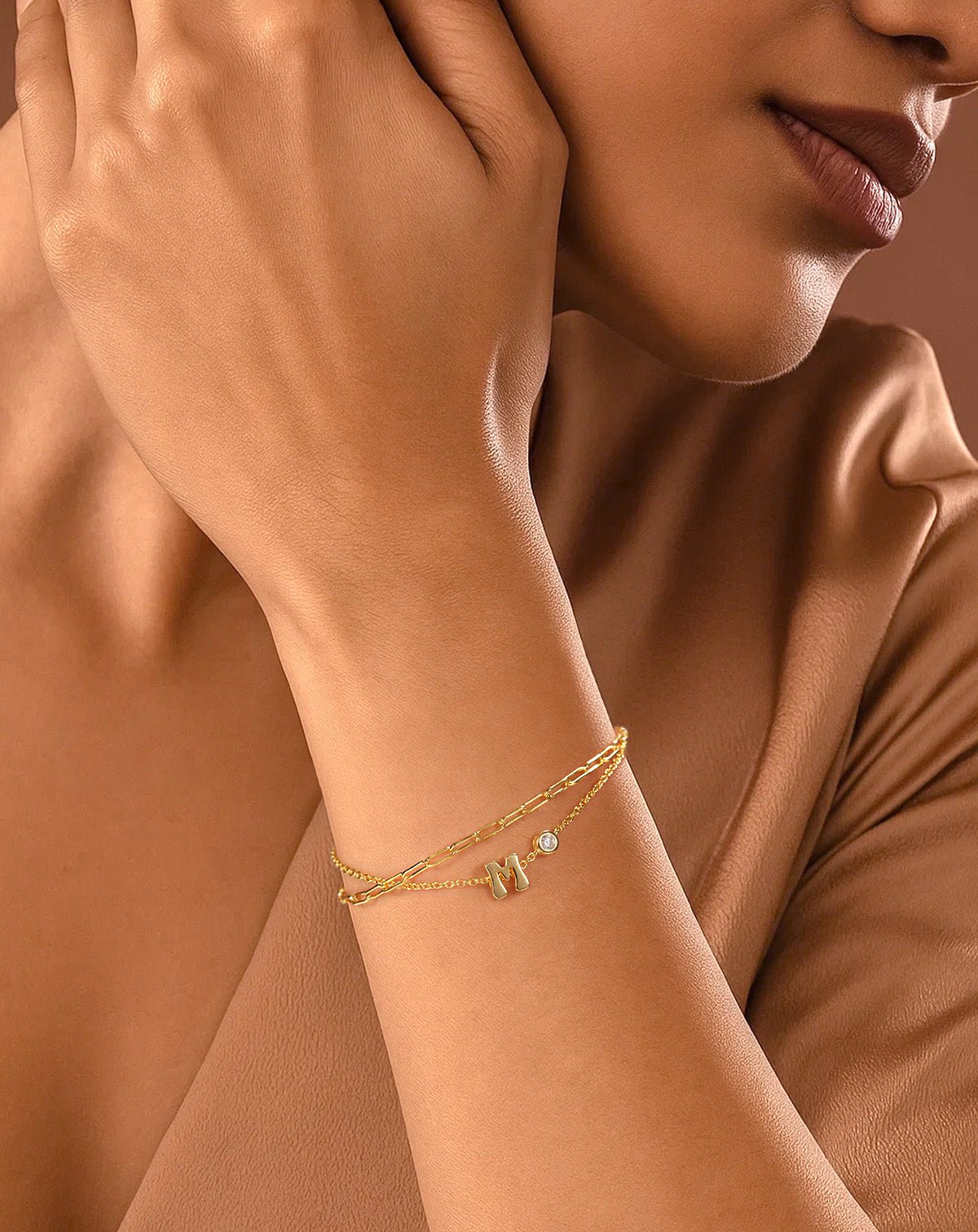 gold name bracelet for women