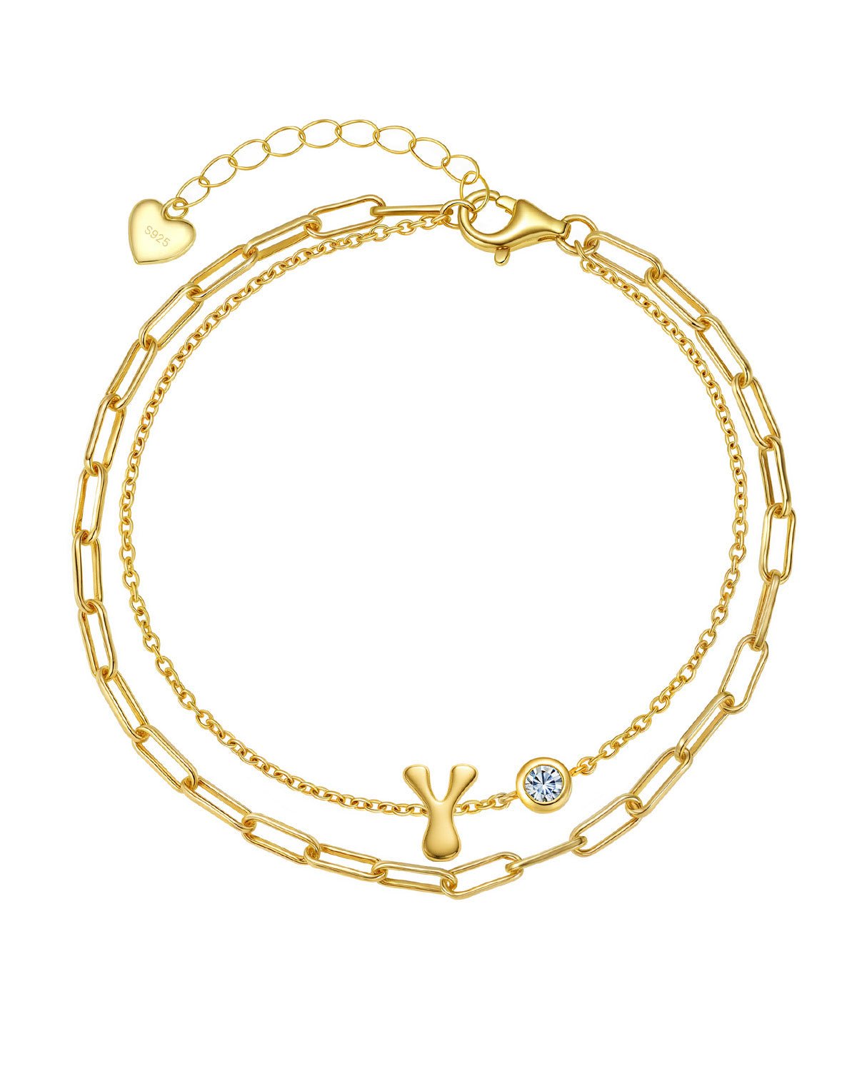 gold initial bracelet