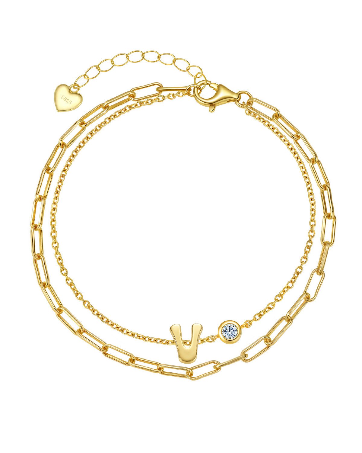 gold initial bracelet