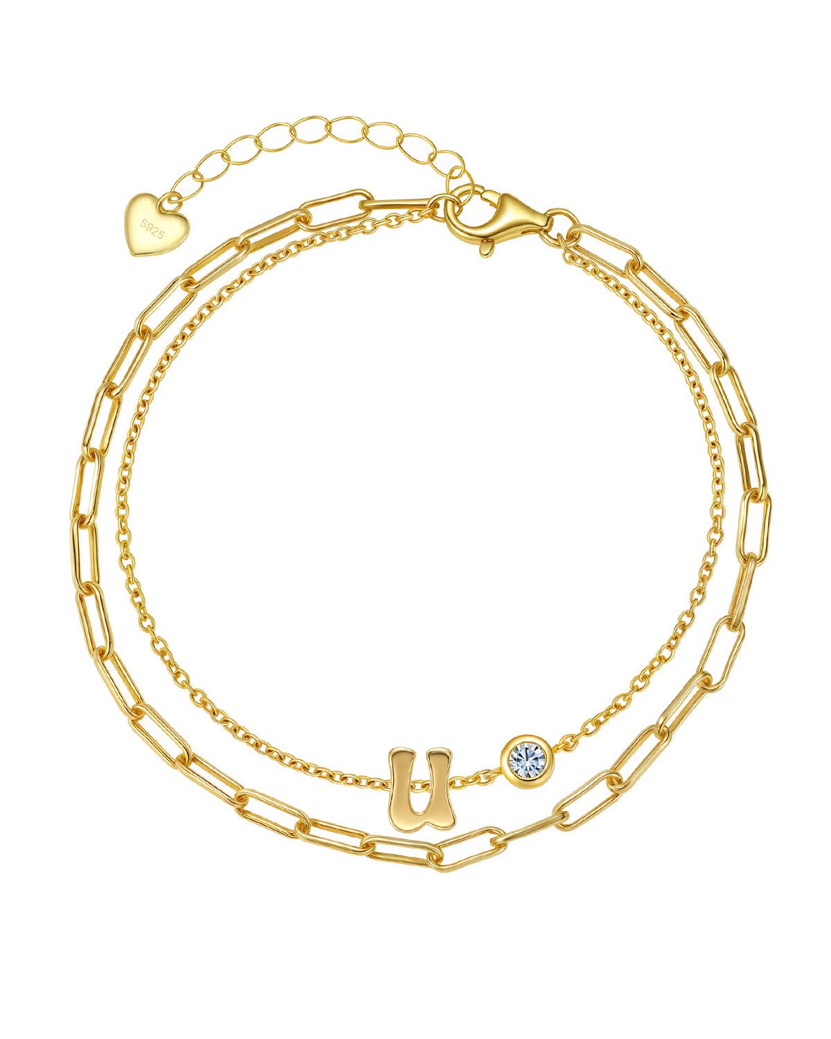 gold initial bracelet