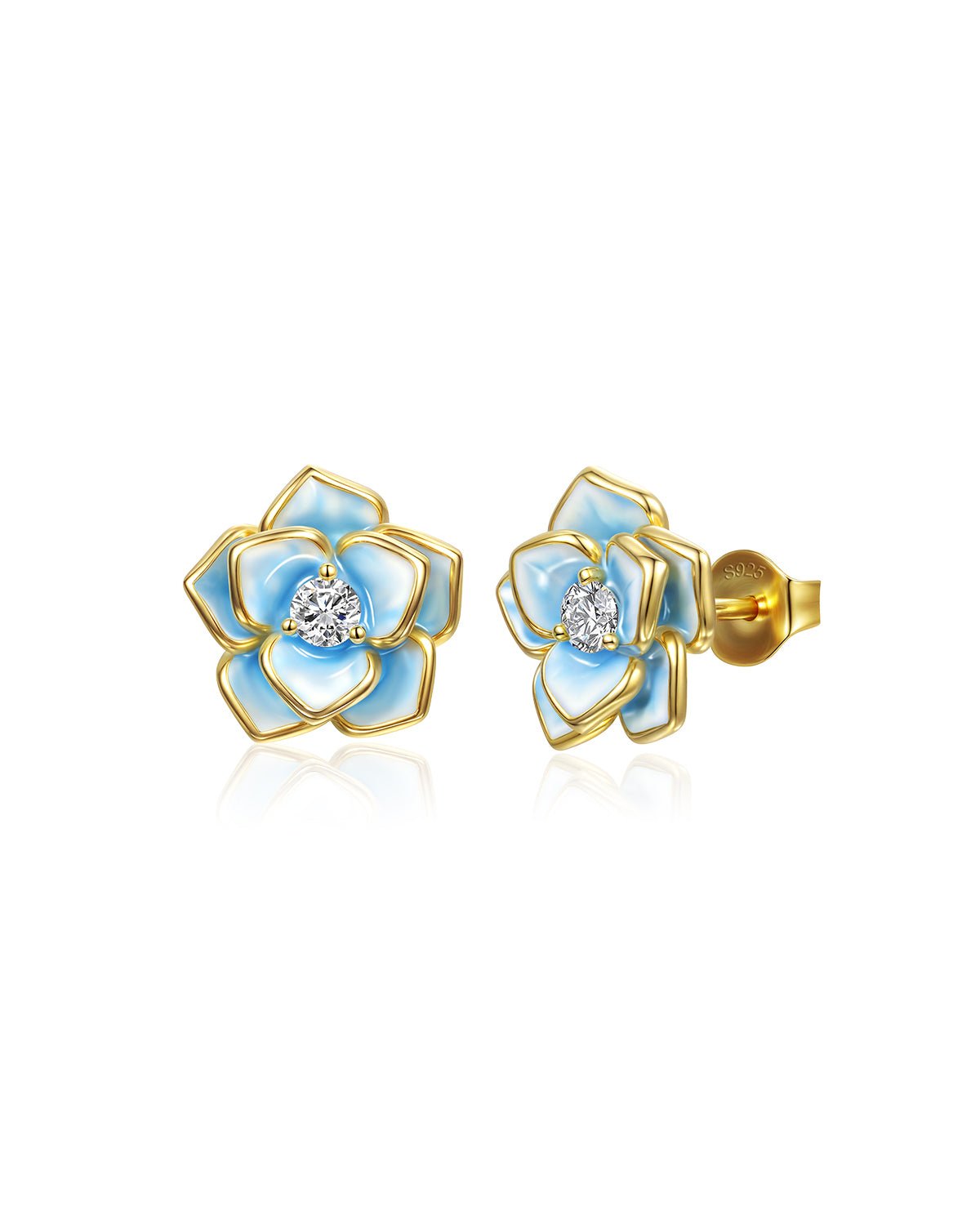 blue flower earrings