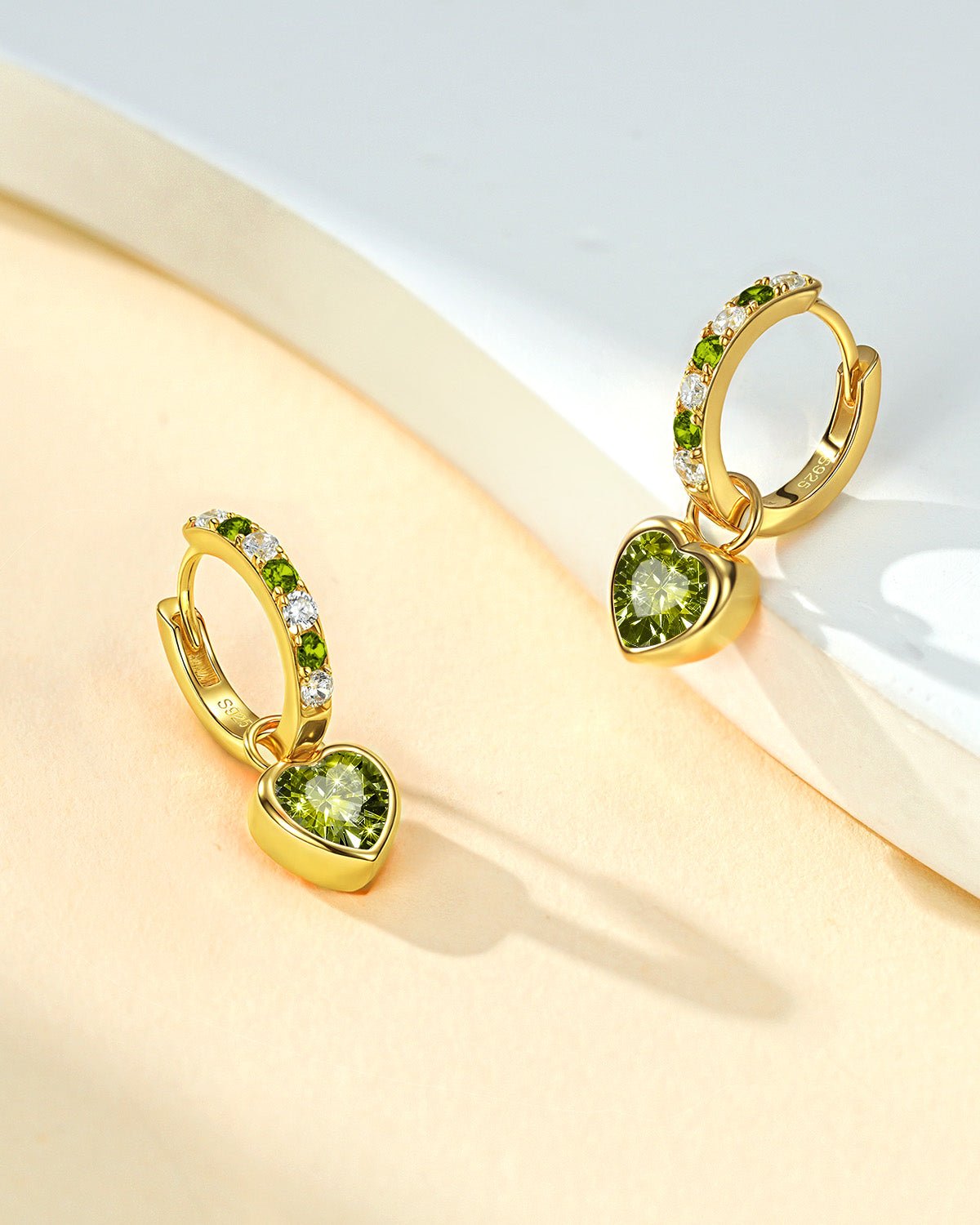 gold hoop heart earrings