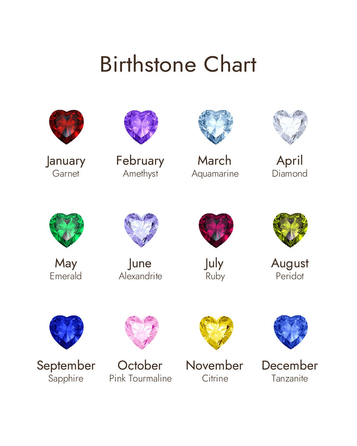 heart birthstone earrings