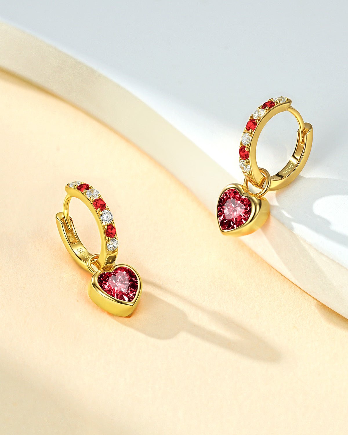 heart birthstone earrings