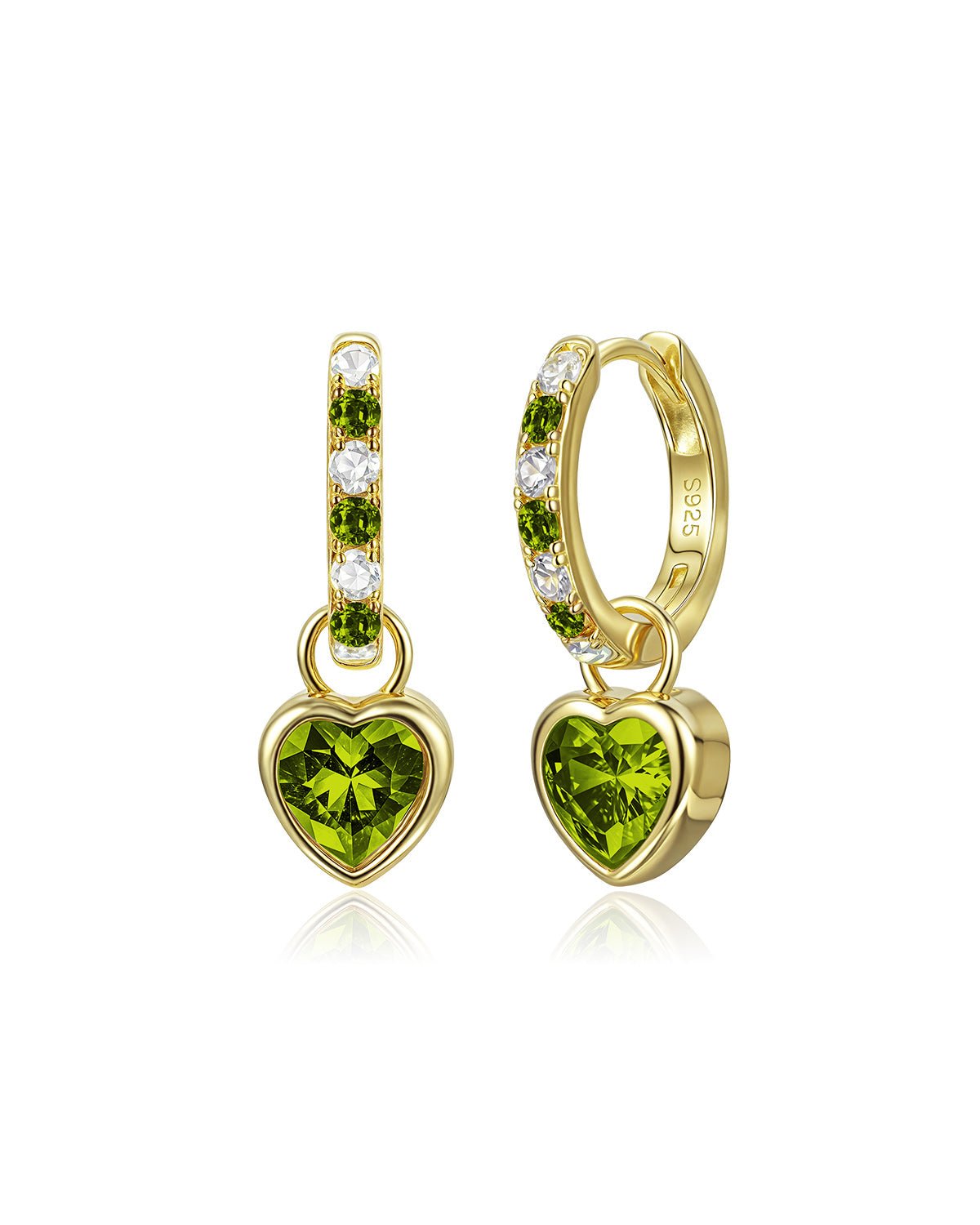 gold hoop heart earrings