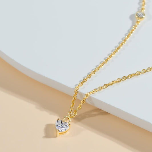 Molenia Heart Shaped White Diamond Necklace